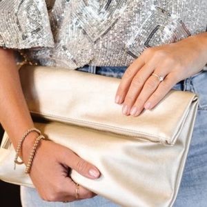Fawn gold clutch from Jilly box collab